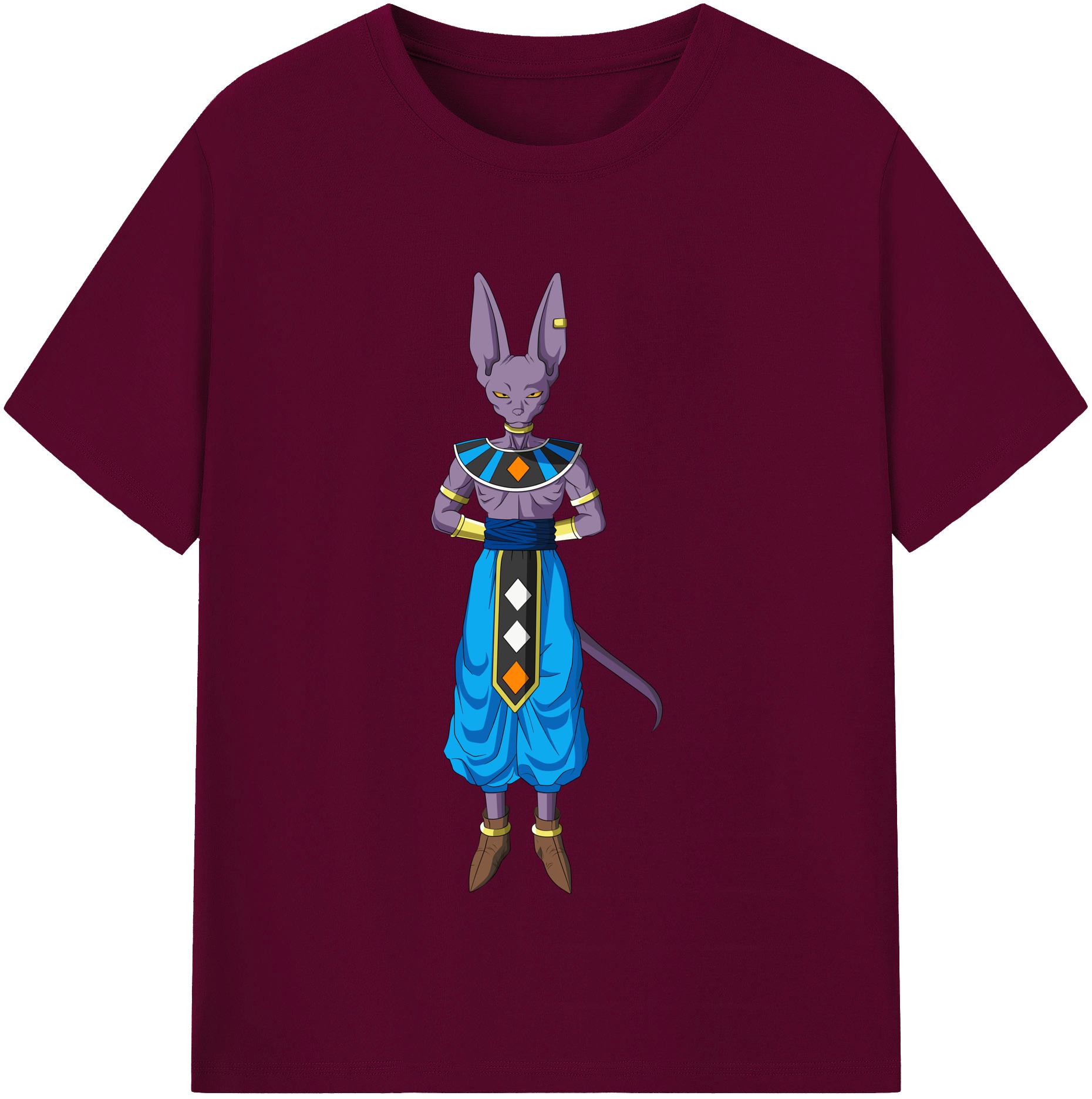 （画像用） ドラゴンボール ビルス 破壊神ビルス DRAGON BALL Beerus Birusu レディースカジュアルプリントTシャツ（綿100％）